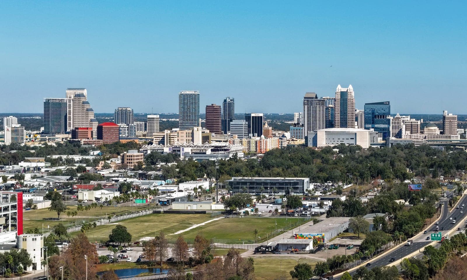 The skyline of downtown Orlando, Florida
