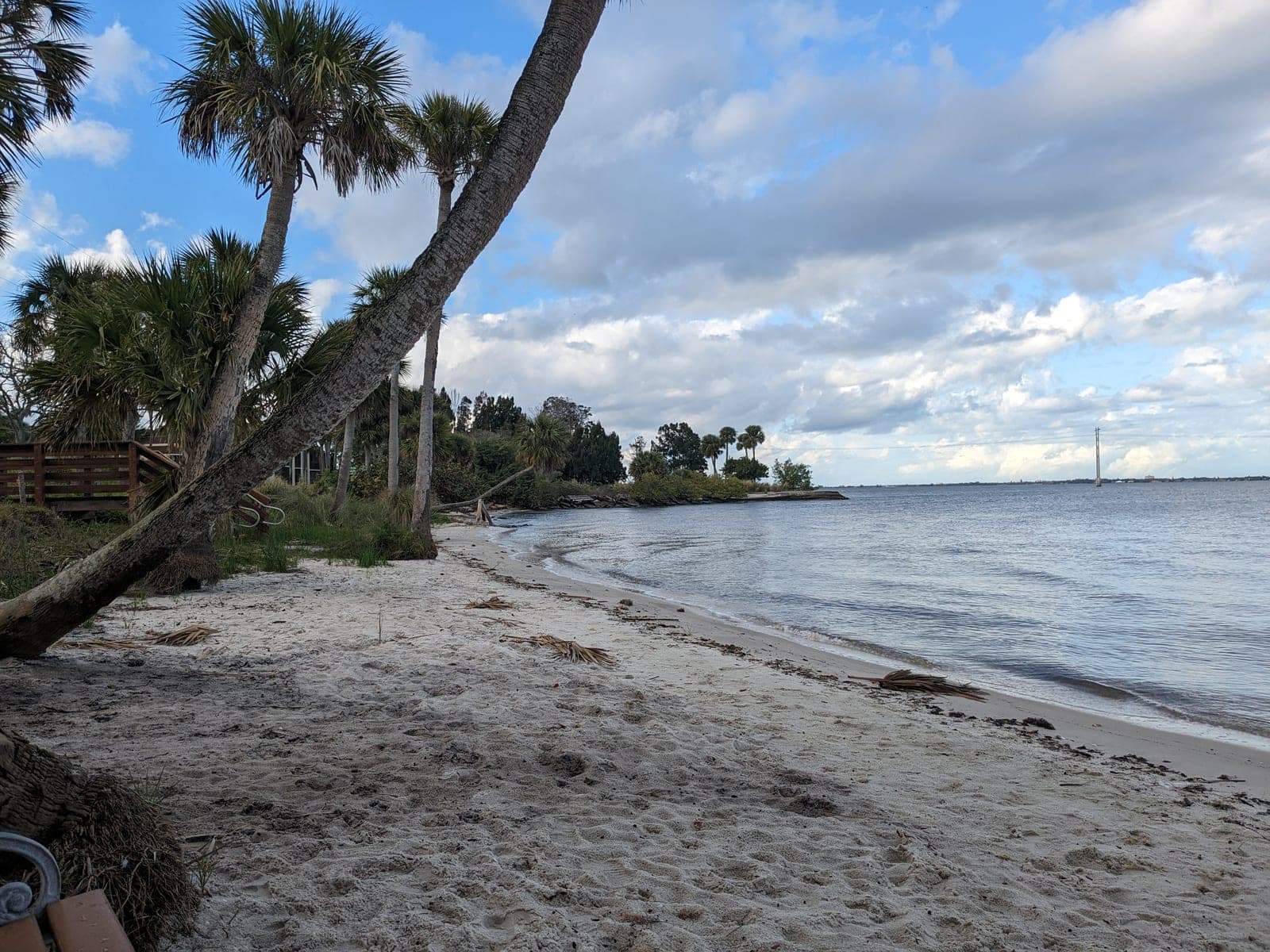 The Indian River beach at Castaway Point Park in Palm Bay, Florida